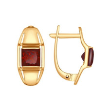 Серьги из золота с гранатами
