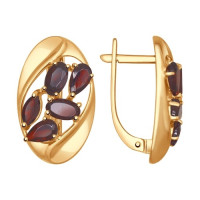 Серьги из золота с гранатами 6714