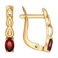 Серьги из золота с гранатами Искрящийся Свет