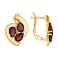 Серьги из золота с гранатами в стиле классической утонченности 5689