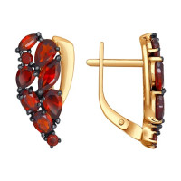 Серьги из золота с гранатами 10176