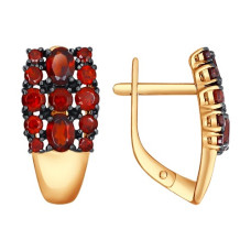 Серьги из золота с гранатами