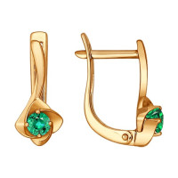 Серьги из золота с изумрудами «Лесная симфония»