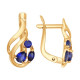 Серьги из золота с корундами сапфировыми (синт.) 5644