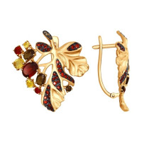 Серьги из золота с миксом камней 13053