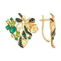 Серьги из золота с миксом камней 13050