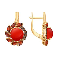 Серьги из золота с миксом камней «Искры радужного заката»