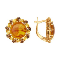 Серьги из золота с миксом камней 8575
