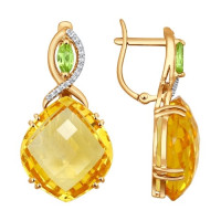 Серьги из золота с миксом камней 