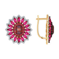 Серьги из золота с миксом камней 7188