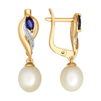 Серьги из золота с миксом камней 5653
