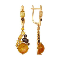Серьги из золота с миксом камней 7843