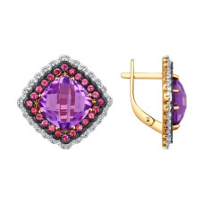 Серьги из золота с миксом камней