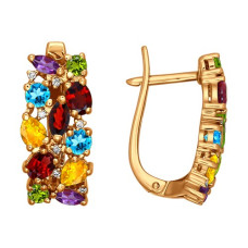 Серьги из золота с миксом камней