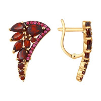 Серьги из золота с полудрагоценными вставками 