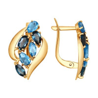 Серьги из золота с полудрагоценными вставками 