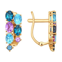 Серьги из золота с полудрагоценными вставками 9078 «Волшебство светящихся камней»
