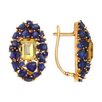 Серьги из золота с полудрагоценными вставками 