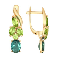 Серьги из золота с полудрагоценными вставками 6307