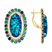 Серьги из золота с полудрагоценными вставками 6009