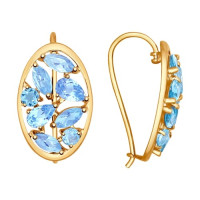 Серьги из золота с топазами 5127