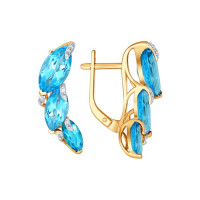 Серьги из золота с топазами и фианитами Романтика Сияния 11511