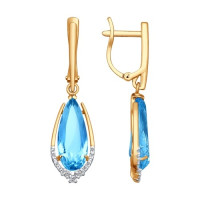 Серьги из золота с топазами и фианитами Арт-Декор 9728