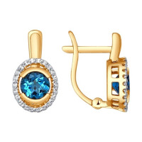 Серьги из золота с топазами и фианитами Нежный Блеск 9602