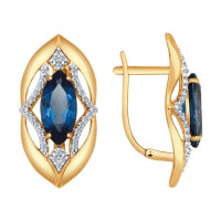 Серьги из золота с топазами и фианитами 7582