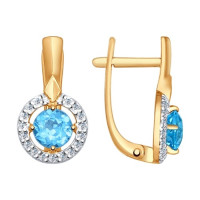 Серьги из золота с топазами и фианитами «Сияние Лета» 7004