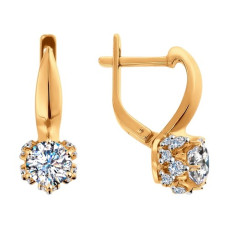 Серьги из золота со Swarovski Zirconia