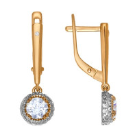 Серьги из золота со swarovski zirconia 11739