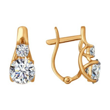 Серьги из золота со Swarovski Zirconia