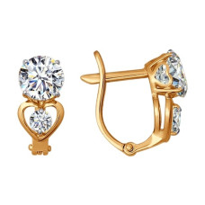Серьги из золота со Swarovski Zirconia