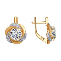 Серьги из золота со Swarovski Zirconia 9992