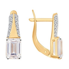 Серьги из золота со Swarovski Zirconia