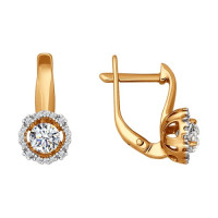 Серьги из золота со Swarovski Zirconia 