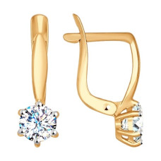 Серьги из золота со Swarovski Zirconia