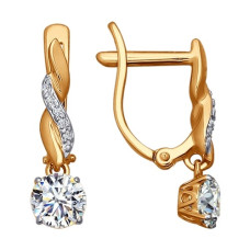 Серьги из золота со Swarovski Zirconia
