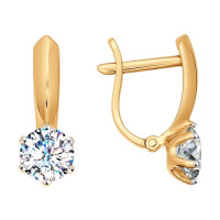 Серьги из золота со Swarovski Zirconia 4125 - Искрящийся свет ювелирного искусства