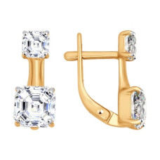 Серьги из золота со Swarovski Zirconia