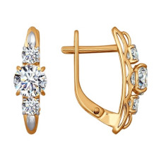 Серьги из золота со Swarovski Zirconia