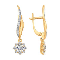 Сияние золотых сережек с Swarovski Zirconia 3772: Очарование безупречной элегантности