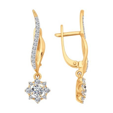 Серьги из золота со Swarovski Zirconia