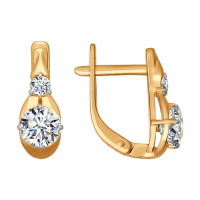 Серьги из золота со Swarovski Zirconia изысканной огранки 4384