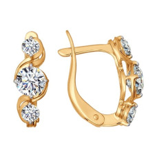 Серьги из золота со Swarovski Zirconia