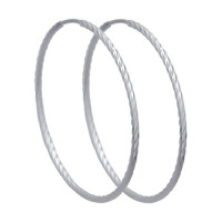 Серьги конго из белого золота 17361