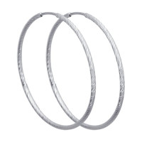 Серьги конго из белого золота 17359