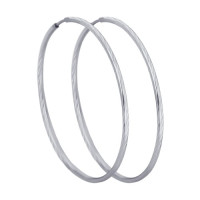 Серьги конго из белого золота 17355