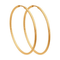 Серьги конго из золота с алмазной гранью 